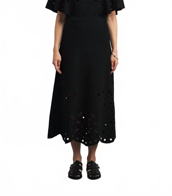 Ulla Johnson Grace Knit Midi Skirt Black Petite XSmall 2