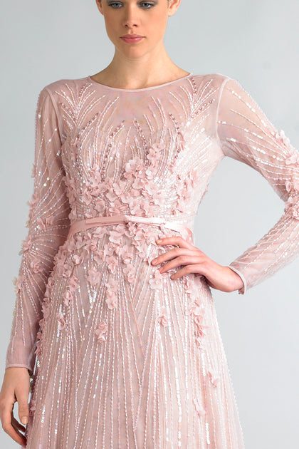 BASIX BLACK LABEL Long Sleeve Gown White US 10 4