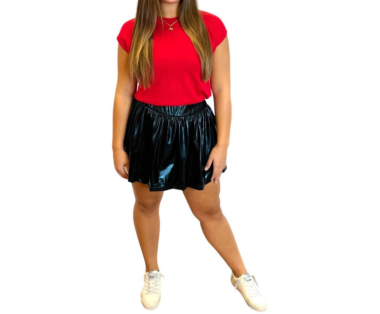 Belle Cher Metallic Mini Skort Black XLarge 4