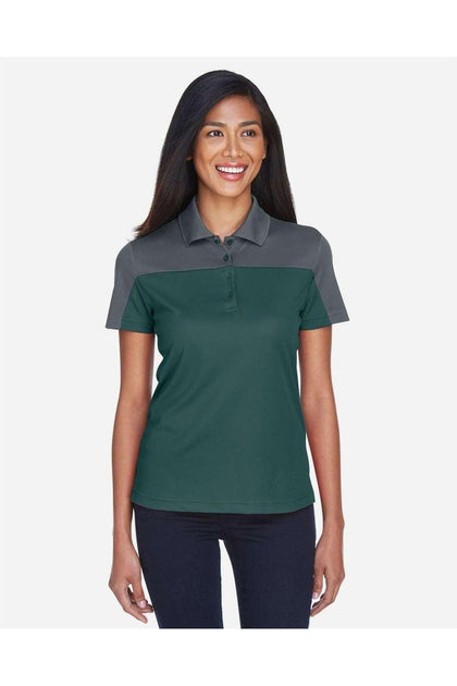 CORE365 Women's Balance Colorblock Performance Pique Polo Green Medium 2