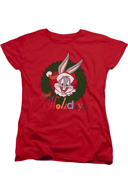Gildan Looney Tunes Holiday Bunny T-Shirt Rouge Medium 2