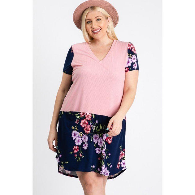 TRUEDAMES Kurzarm Midi-Kleid mit Blumenmuster Grün 3X 2