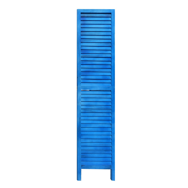 Hivvago 3 Panel Light Blue Shutter Screen Room Divider 2