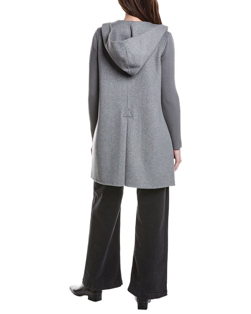 Kenneth Cole Hooded Double Face Wool-Blend Coat Grey Small 3