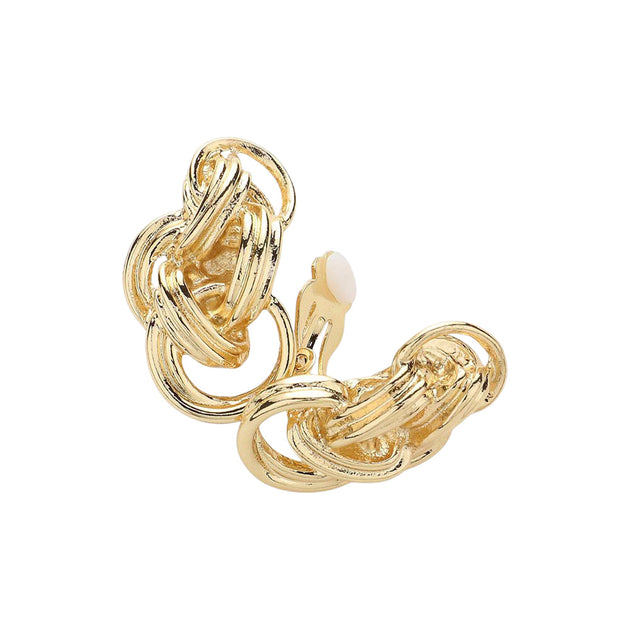 FASHNZFAB Knot Clip On Earrings Silver 5