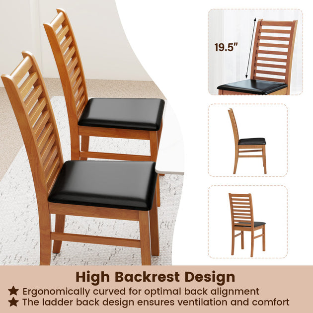Hivvago Set of 2 Dining Chair Brown/Black 5