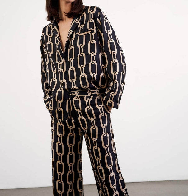 Nili Lotan Juste Pyjama Shirt Black XS 2