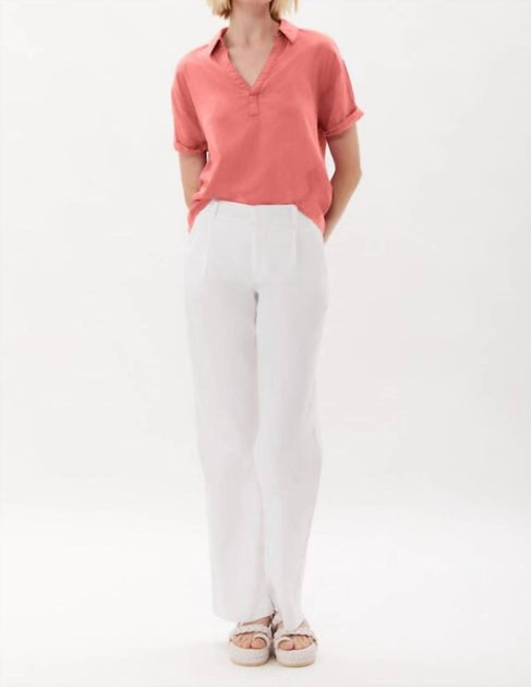 Ecru New Hutton Pullover Top Pink Large 3