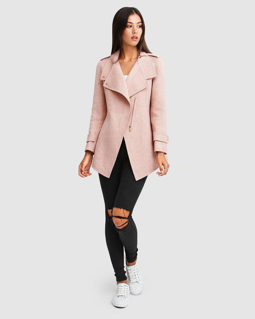 Belle & Bloom Bad Girl Wool Blend Moto Coat Black XLarge 4