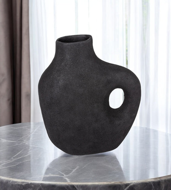 Vase de table Hivvago 12 pouces Noir Aluminium 2