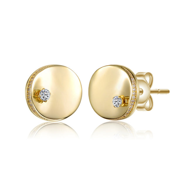 Rachel Glauber Circle Stud Earrings Silver 2
