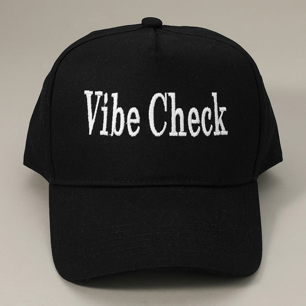 FASHNZFAB Vibe Check Embroidered Baseball Cap Black 3