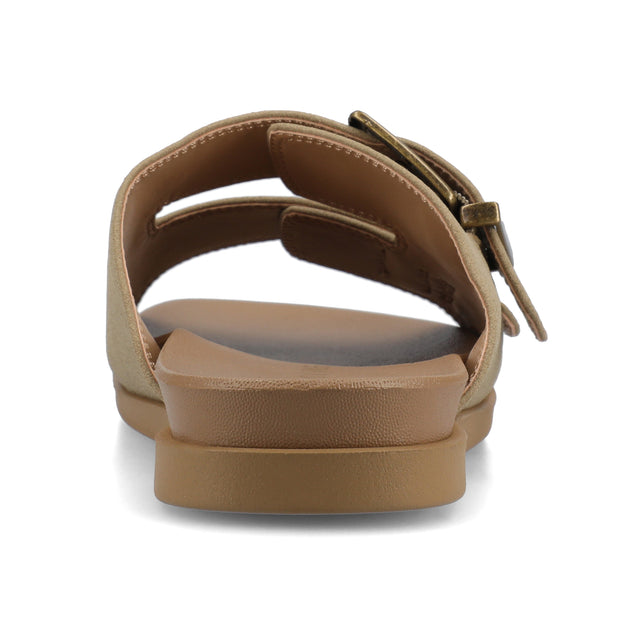 Journee Collection Cosette Flat Sandals Beige US 7.5 4