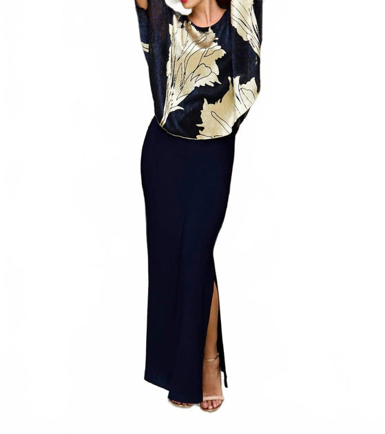 Frank Lyman Maxi Dress Black/Gold US 2 4