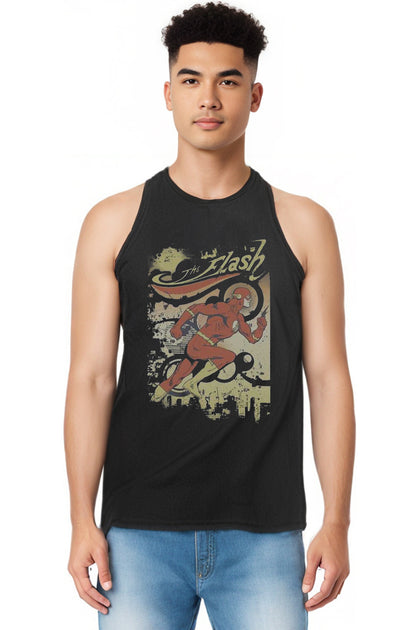 Gildan DC Comics Flash Adult Tank Top Black XLarge 4