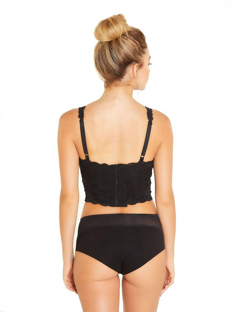 Cosabella Never Say Never Curvy Plungie Longline Soft Bralette Black XSmall 3