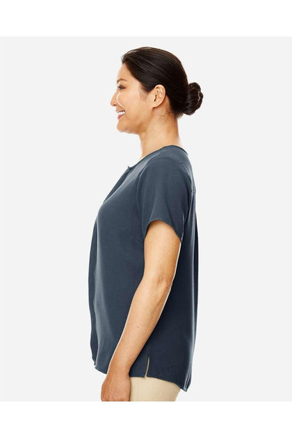 Devon & Jones Perfect Fit Crepe Blouse Blue Small 4