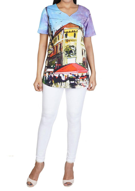 Parsley & Sage Venice Impressionist Top Multi XL 2