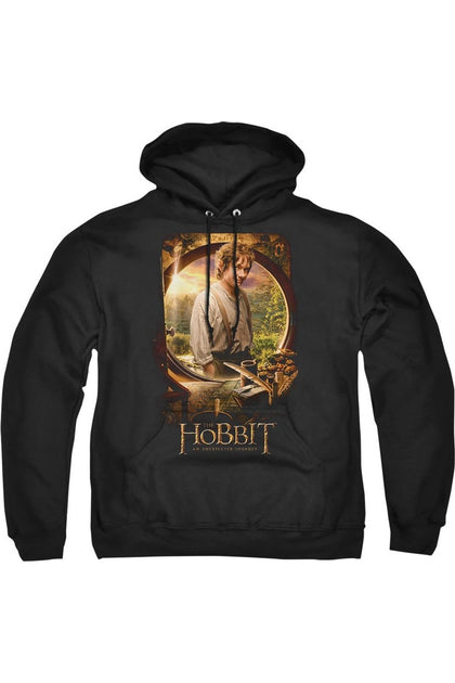 Gildan The Hobbit Bilbo Poster Hoodie Black Medium 2