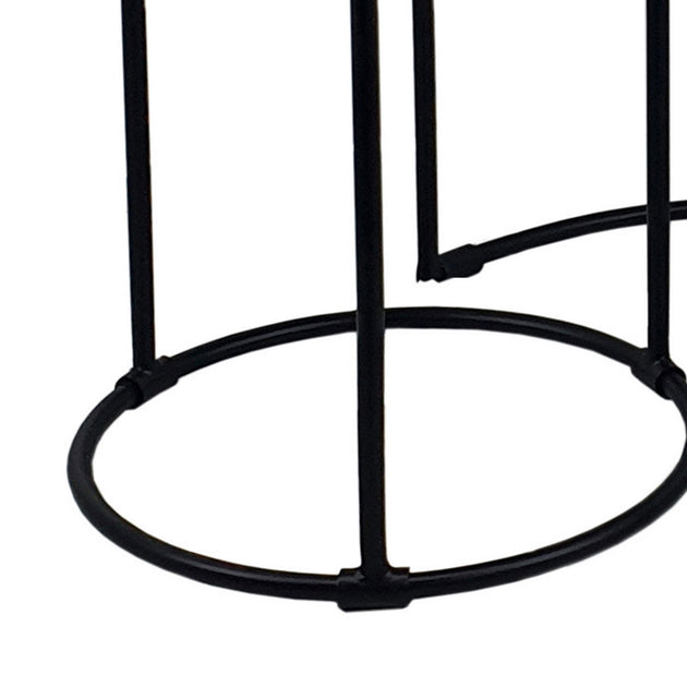 Hivvago Round Nesting End Tables Set of 2 Black 4