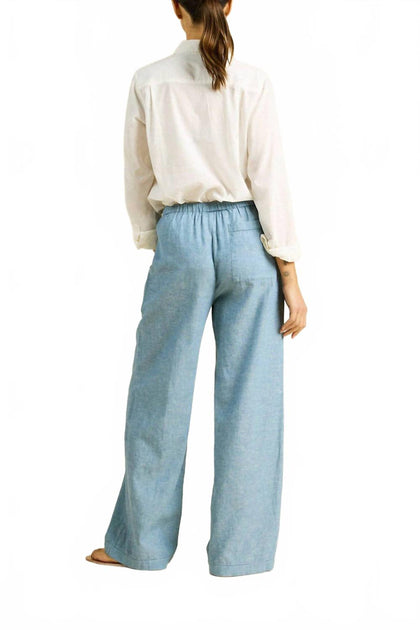 TROVATA Vera Straight Leg Pant Blue Small 4