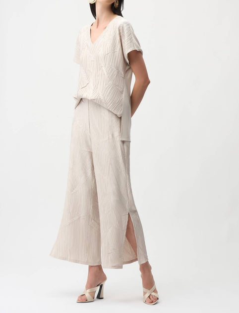 Joseph Ribkoff Pleated Satin Pull-On Culotte Pants Pink US 8 3