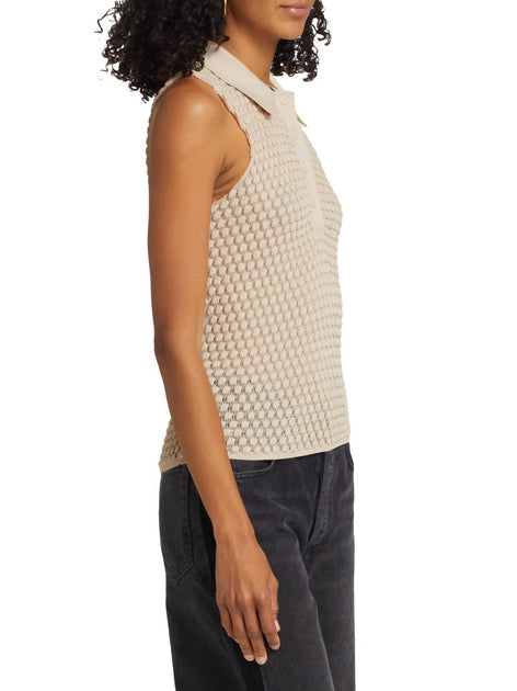 Rag Bone Georgia Sleeveless Polo In Beige ShopSimon