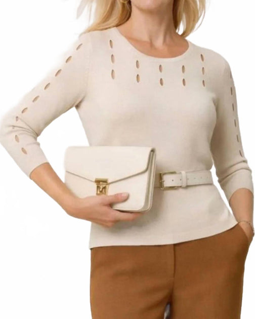 J'Envie Eli Caserta Cut-Out Top Beige Small 3