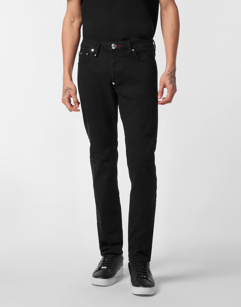 Philipp Plein Denim Trousers Super Straight Cut Skulls Multi 32 4