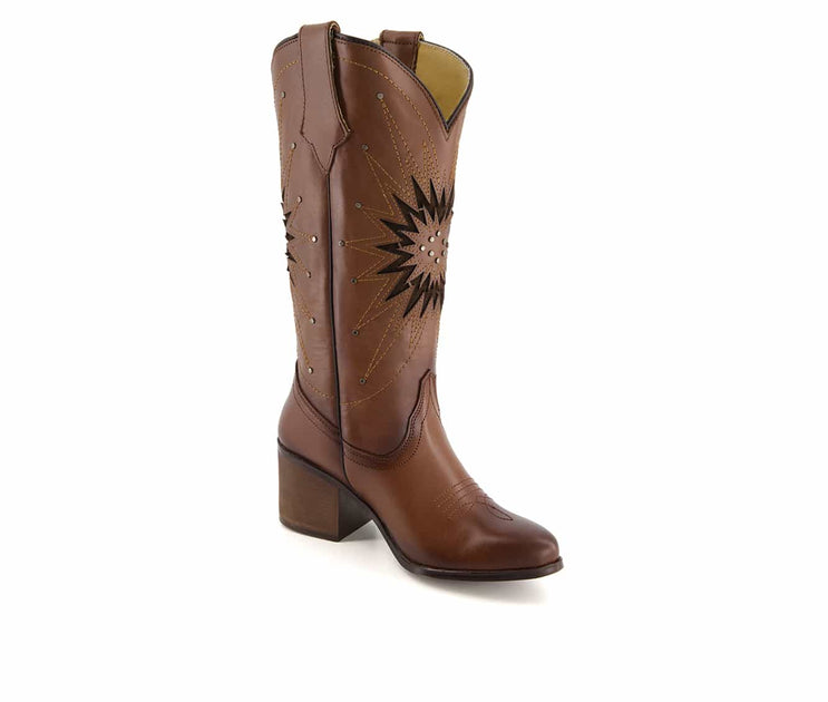 Forastero Western Star 66102 Tall Leather Boots Brown US 5 3