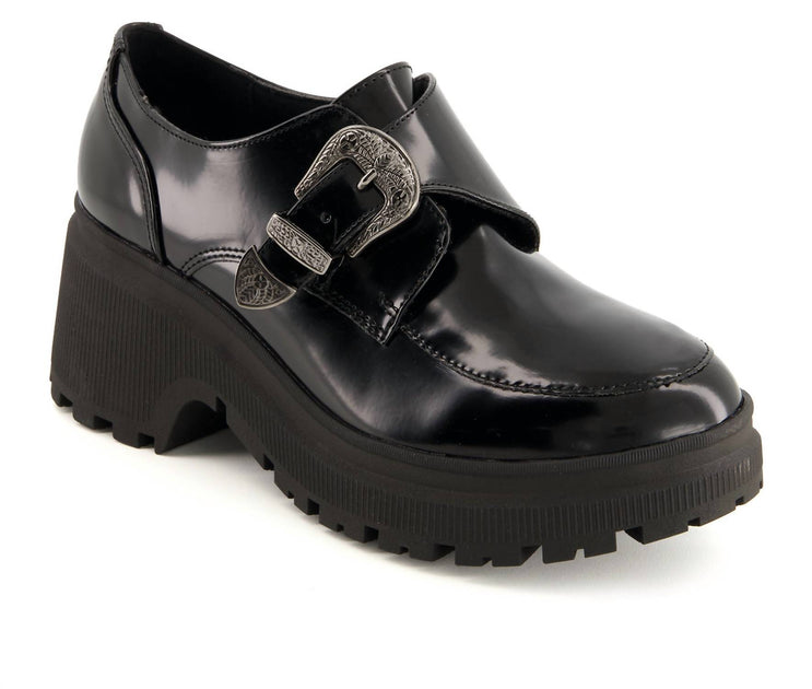 Andrea Women's Heeled Patent Moccasins Black US 8 2
