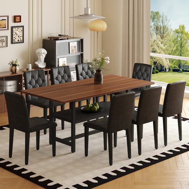 Streamdale Walnut Dining Table with PU Chairs 3