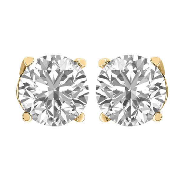 Diamond2Deal Solitaire Stud Earrings Silver 3