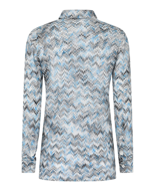 M Missoni Shirt Chevron Print Brown Medium 3