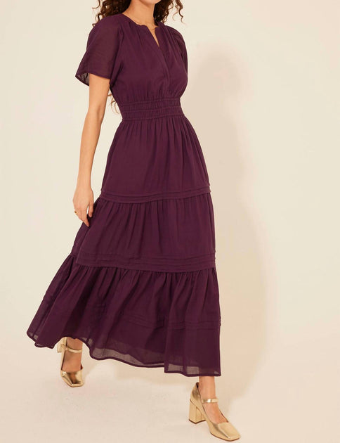 BILA77 Kelsie Tiered Midi Dress Red Small 3
