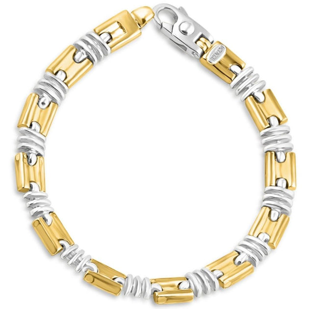 Pompeii3 Link 14k Gold Bracelet Silver 8.25in 2