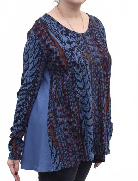 Prairie Cotton Waffle Back Cotton Top Blue Large 4