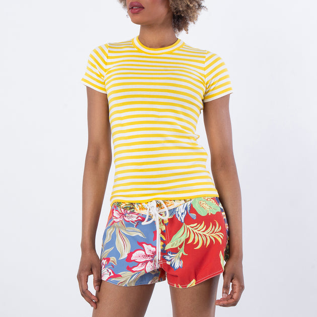 Polo Ralph Lauren Stripe Pattern T-Shirt Racing Yellow/White XSmall 2