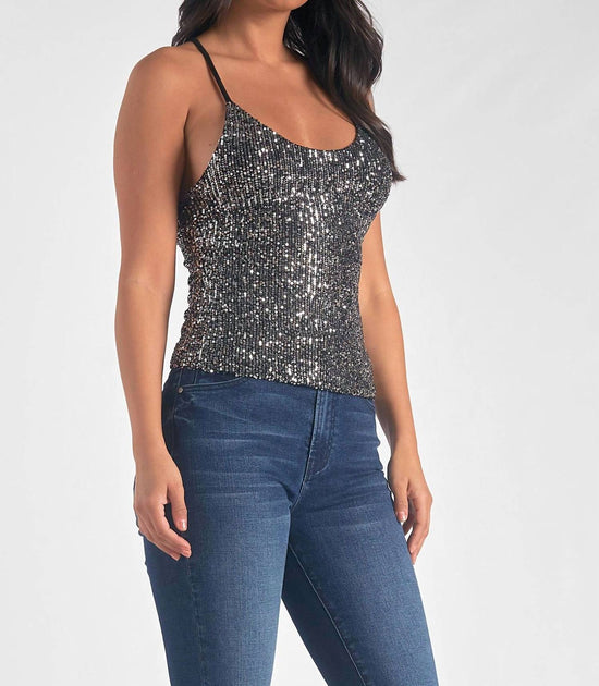Débardeur à sequins ELAN argent Medium 3