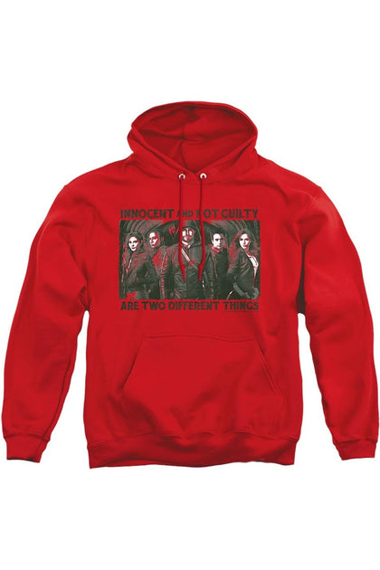 Gildan Arrow Not Guilty Hooded Sweatshirt Red Large 2