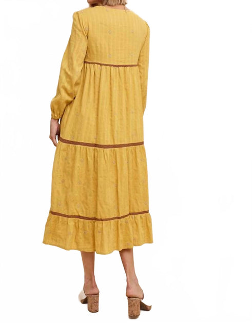 IN-LOOM Giselle Midi Dress Yellow Small 3