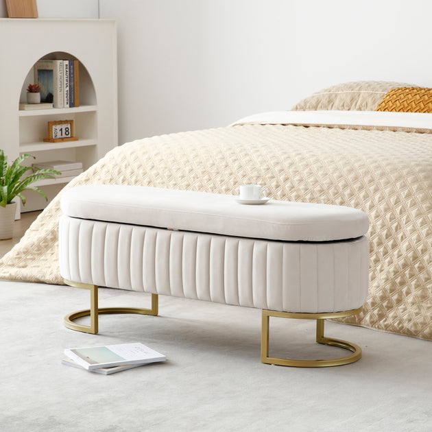 Streamdale Storage Bench Beige 127 cm 2
