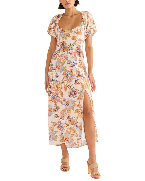 MINKPINK Marceline Panel Robe Mi-longue en Mélange Lin Blanc Small 2