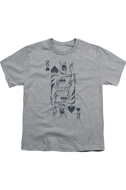 Gildan DC Comics Bat Card Short Sleeve Youth Tee Grey Small 2