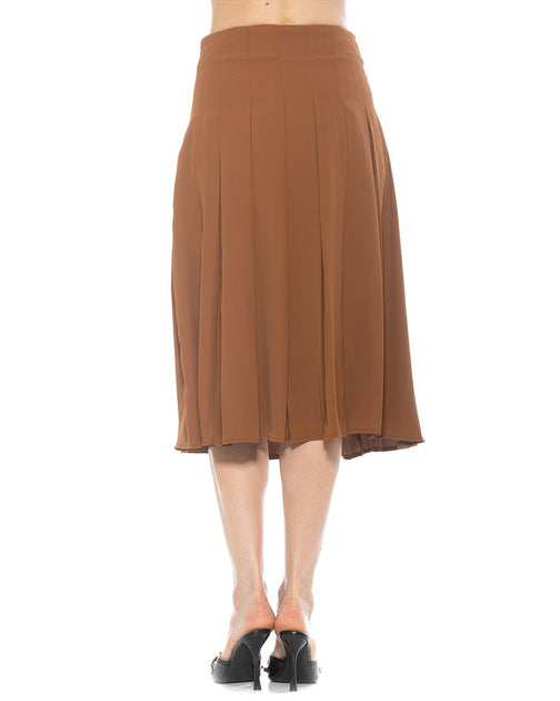 Alexia Admor Shilo Midi Skirt Brown US 12 3