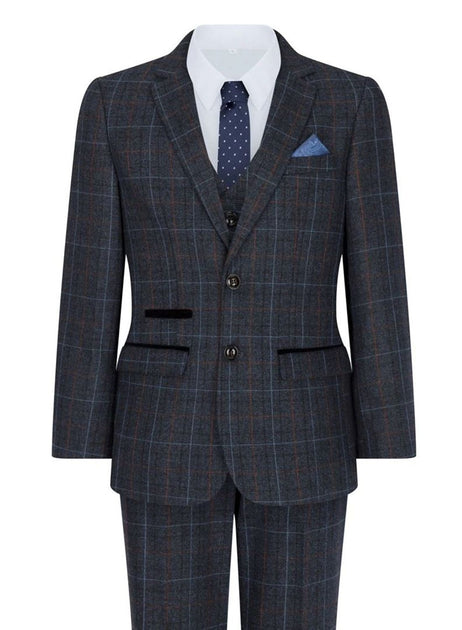Paul Andrew Harvey 3 Piece Tweed Suit Herringbone Blue 9-12 Months 2