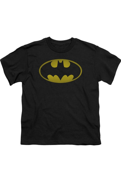 Gildan Batman Washed Bat Logo T-Shirt Black Large 2