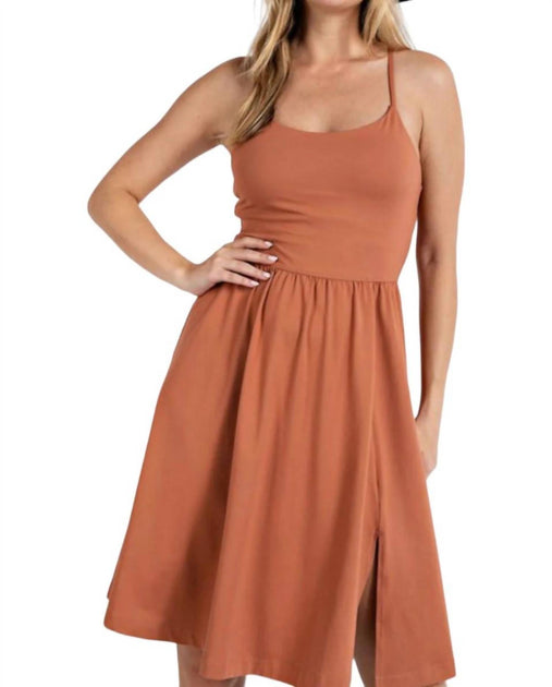 RAE MODE Athleisure Slit Dress Pink Small 2