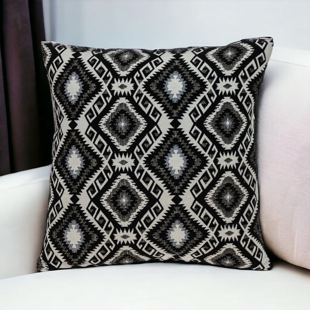 Hivvago Geo Throw Pillow Black White 2