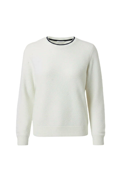 Lilla P Pleated Sleeve Crewneck Sweater White XS 4